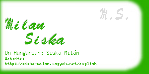 milan siska business card