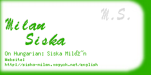 milan siska business card
